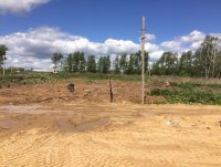 Фундамент под выставочный комплекс сельского хозяйства, размер 56х12, количество свай 30 шт. диаметром 108 длиной 2.5м с усиленным оголовком