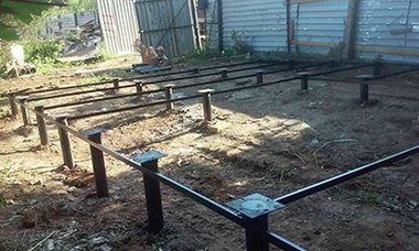 Свайный фундамент с оголовком и обвязкой в г. Чехов Московская область