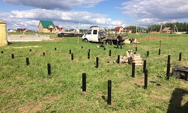 Свайный фундамент под каркасный дом в Тульской области